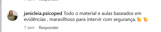 Janicleia — depoimento Instagram