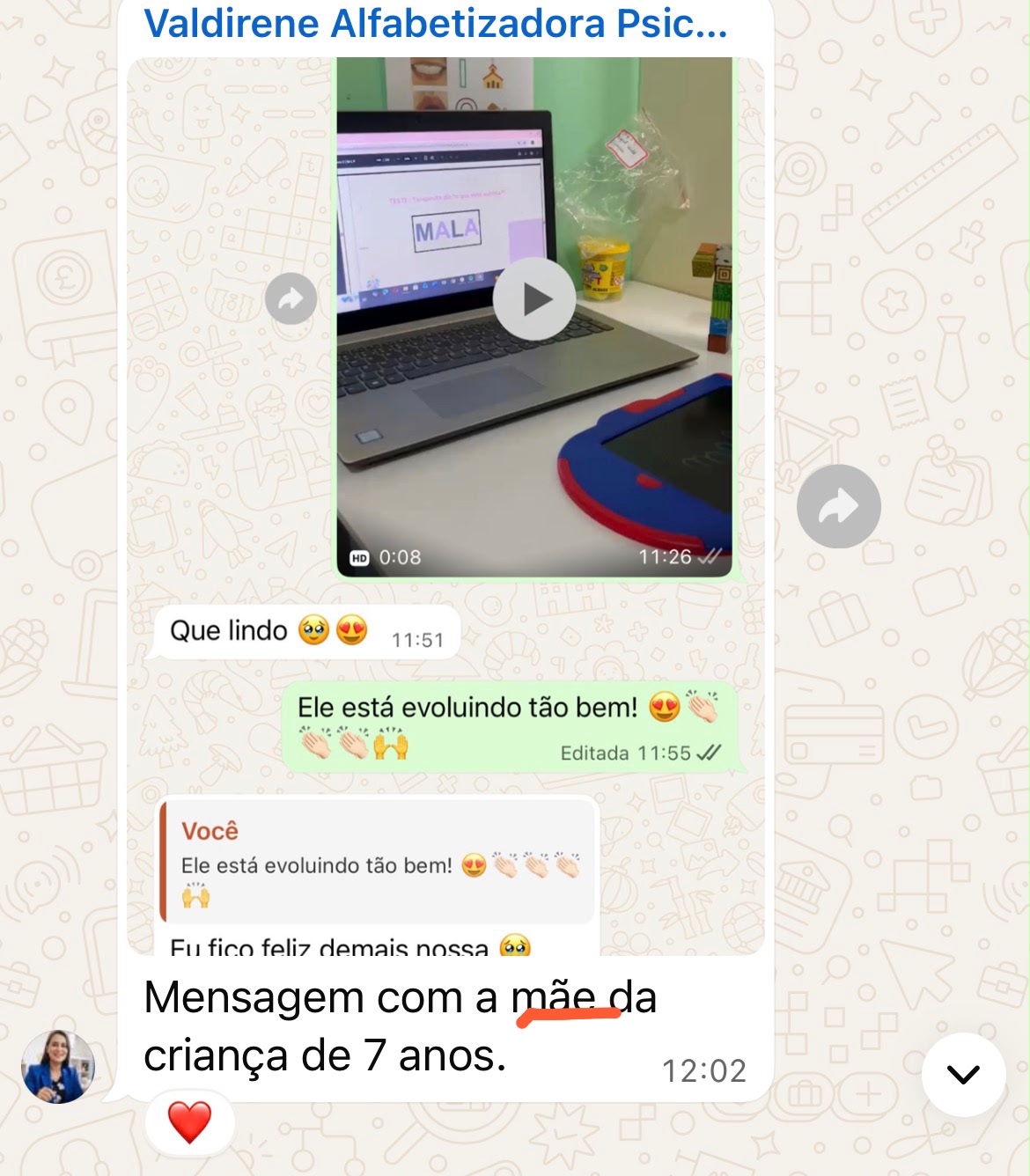Valdirene — mãe da criança de 7 anos