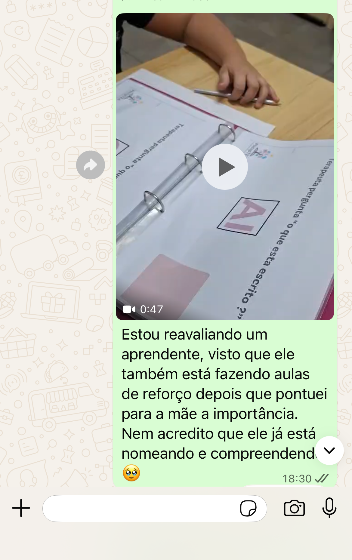 Reavaliação — aluno nomeando e compreendendo